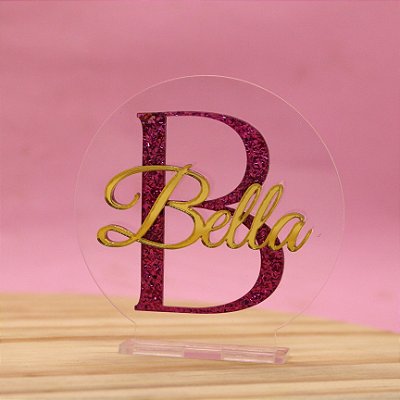 Aplique Inicial com nome - Pink - 8cm - 1 unidade