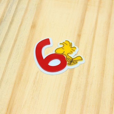 Aplique idade com Woodstock - Snoopy - 6cm - 1 unidade