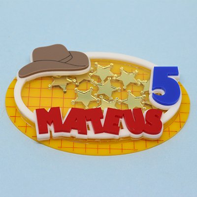 Aplique Shaker Nome e Idade - Toy Story - 10cm - 1 unidade