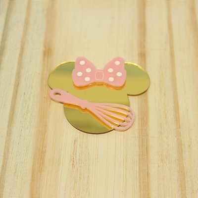 Aplique Fuê - Minnie Confeiteira - 7cm - 1 unidade