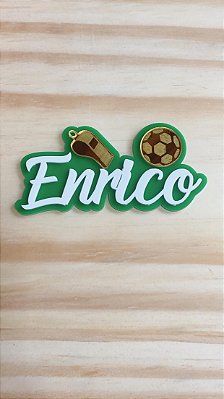 Aplique nome com Bola e Apito - Futebol - 9,5cm - 1 unidade