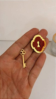 Kit Fechadura e Chave - Alice no País das Maravilhas - 3cm - 1 unidade