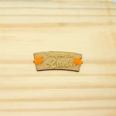 Aplique nome Bosque com folhas - Bosque - 7cm - 1 unidade