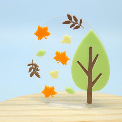 Cenário Árvore e folhas - Bosque - 12cm - 1 unidade