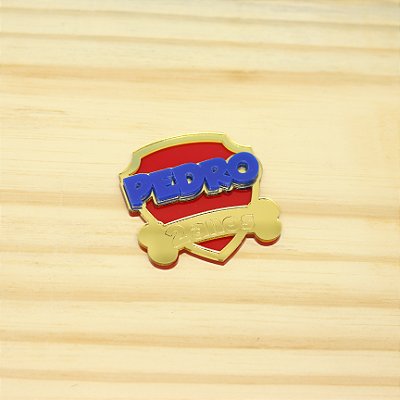Aplique Escudo com Nome e Idade - Patrulha Canina - 6cm - 1 unidade