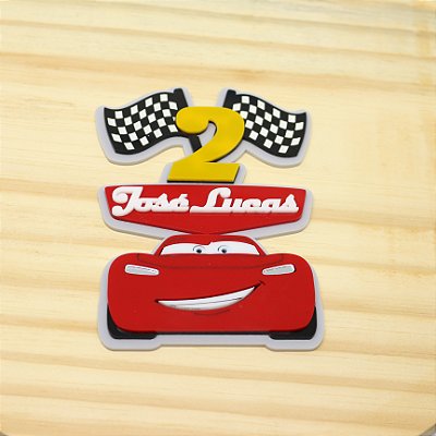 Aplique Nome e Idade com McQueen - Carros - 12cm - 1 unidade