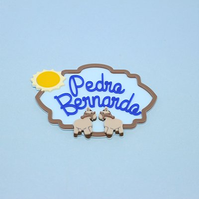 Aplique Nome e Cavalinhos - Fazendinha - 12cm - 1 unidade