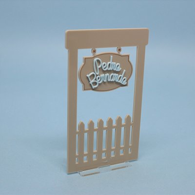 Cenário Porteira com nome - Fazendinha - 12cm - 1 unidade