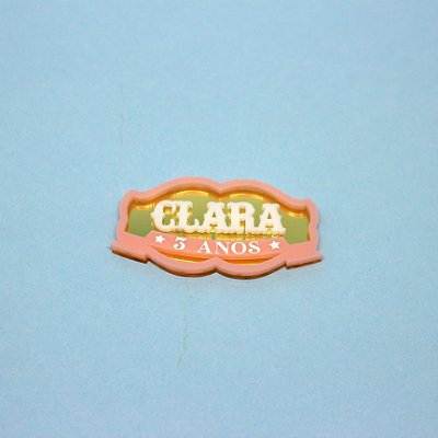 Aplique com Nome e Idade - Circo - 6cm  - 1 unidade