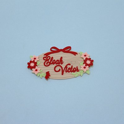 Aplique Nome floral - Branca de Neve - 12cm - 1 unidade
