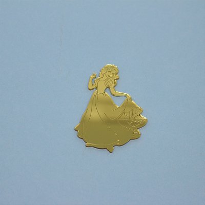 Aplique Personagem Dourado - Branca de Neve -  6cm - 1 unidade