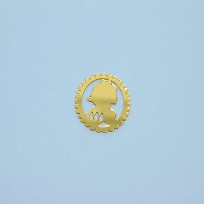 Aplique Silhueta Dourada - Branca de Neve - 5cm - 1 unidade