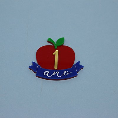 Aplique Maça com idade - Branca de Neve - 6cm - 1 unidade