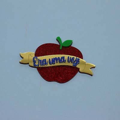 Aplique Faixa na Maça - Branca de Neve - 10cm - 1 unidade