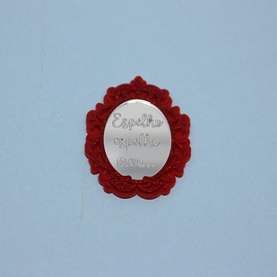 Aplique Espelho Glitter - Branca de Neve - 6cm - 1 unidade