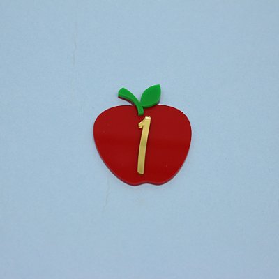 Aplique Maça com Idade Simples - Branca de Neve - 5cm - 1 unidade