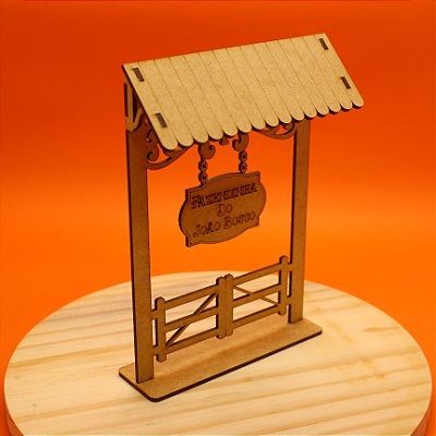 Cenário Porteira com nome - Fazendinha - 14cm - 1 unidade
