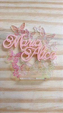Cenário Borboletas com Nome - Jardim - 11cm - 1 unidade