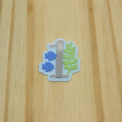 Aplique Idade com Alga - Fundo do Mar - 6,4cm - 1 unidade