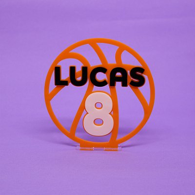 Cenário Bola com nome - Basquete - 12cm - 1 unidade