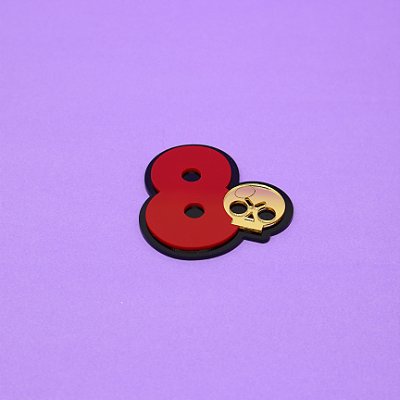 Aplique Idade com Caveira - Brawl Stars - 6cm - 1 unidade