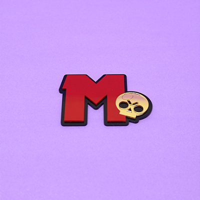 Aplique inicial com caveira - Brawl Stars - 8,3cm - 1 unidade