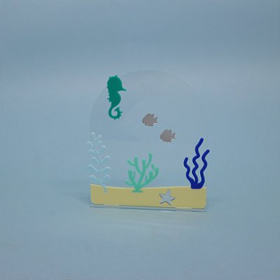 Cenário Cavalo Marinho e Peixes - Fundo do Mar - 14cm - 1 unidade