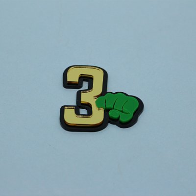 Aplique Idade com Mão Hulk - Heróis - 6cm - 1 unidade