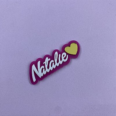 Aplique Nome com Coração - Barbie - 6cm - 1 unidade