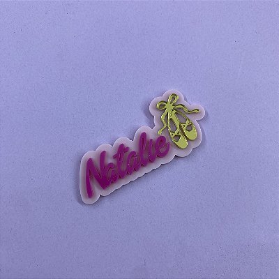 Aplique Nome com Sapatilha - Barbie - 6cm - 1 unidade