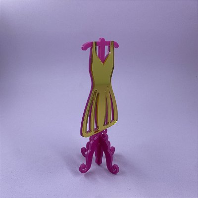 Cabide D3 com vestido - Barbie - 12cm - 1 unidade