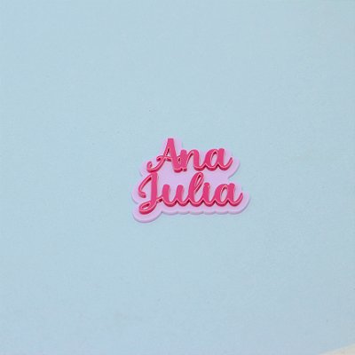 Aplique nome Duplo  - Confeitaria - 5cm - 1 unidade