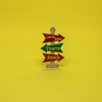 Cenário Placa Seta -  Circo - 7,7cm - 1 unidade