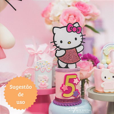 Cenário Personagem Glitter - Hello Kitty - 10cm - 1 unidade