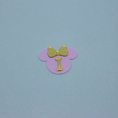 Aplique Inicial com Laço - Mickey 50 anos - 5cm - 1 unidade