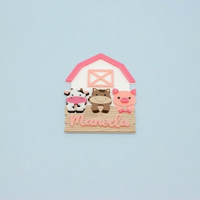 Aplique Celeiro com Animais - Fazendinha - 12cm - 1 unidade