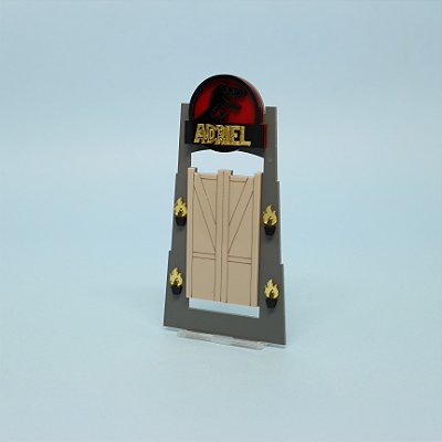 Cenário Portal Jurassic com Nome - Dinossauro - 14cm - 1 unidade