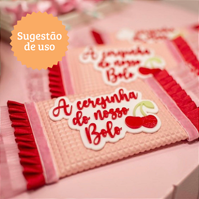 Aplique para Kitkat A cerejinha - Cerejinha - 10cm - 1 unidade