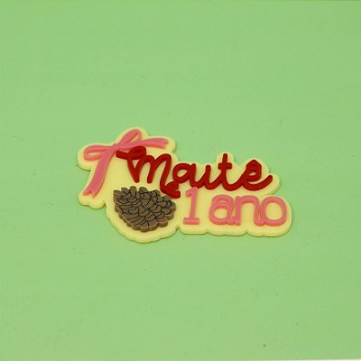 Aplique Nome e Idade com Pinha e Laço - Bosque - 8cm - 1 unidade