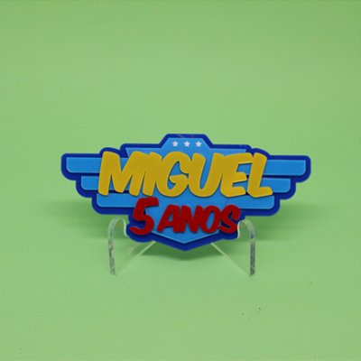 Aplique Chocolate nome e idade Liga da Justiça - Heróis - 12cm - 1 unidade