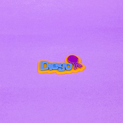 Aplique nome com água viva - Bob Esponja - 6cm - 1 unidade