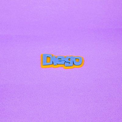 Aplique nome duplo - Bob Esponja - 6cm - 1 unidade