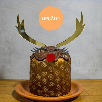 Topo de Bolo Rena - Natal - 1 unidade