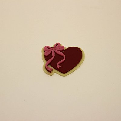 Aplique Coração com Laço - Laços - 6cm - 1 unidade