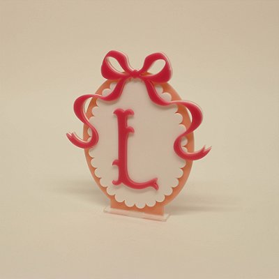 Cenário Brasão com Inicial - Laços - 12cm - 1 unidade