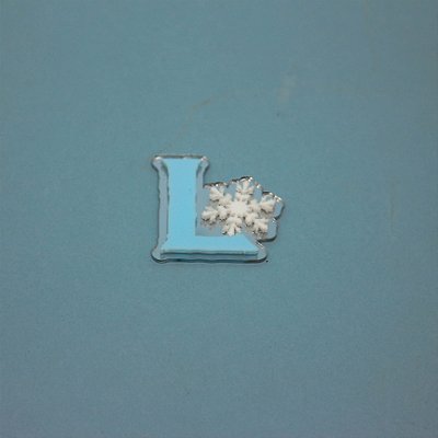 Aplique Inicial com Floco de Neve - Frozen - 5cm - 1 unidade