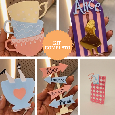 Kit Alice no País das Maravilhas - KIT COMPLETO PARA PERSONALIZADOS!