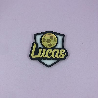 Aplique Brasão com Nome - Futebol - 6cm - 1 unidade