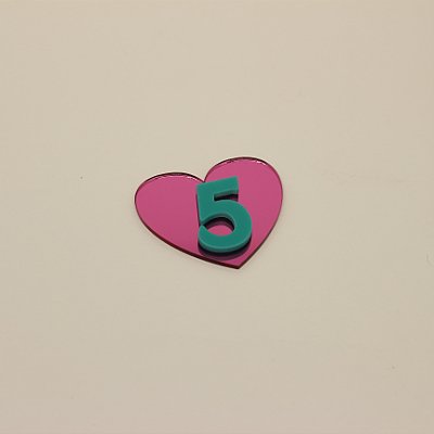 Aplique Coração com Idade - Barbie - 5cm - 1 unidade