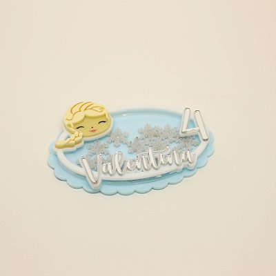 Aplique Shaker Nome e Idade - Frozen - 10cm - 1 unidade